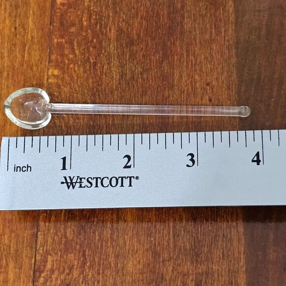 Princess House Condiment Spoon 4" tiny decorative crystal glass scoop replaceme - Picture 6 of 6